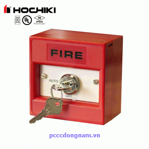 CSTQ-KS,Nút nhấn khẩn báo cháy thông thường HOchiki có chìa khoá
