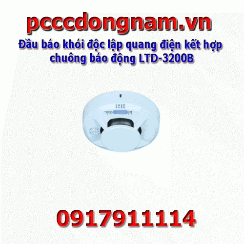Independent photoelectric smoke detector combined with alarm bell LTD-3200B