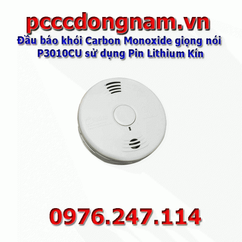 Đầu báo khói Carbon Monoxide giọng nói P3010CU sử dụng Pin Lithium Kín