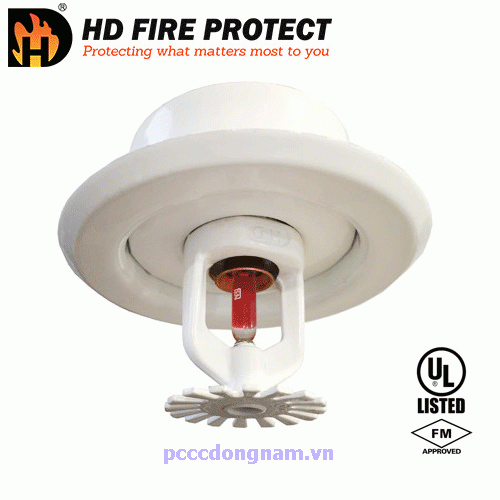 Đầu Phun Sprinkler HD Fire Lõm Recessed chuẩn UL FM