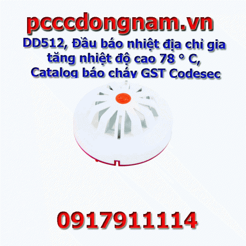 DD512, High temperature rise addressable heat detector 78°C, Fire alarm catalog GST Codesec
