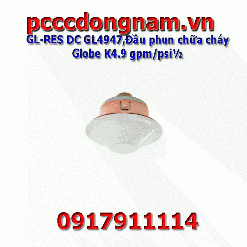 GL-RES DC GL4947, Globe K4.9 gpm psi½ ,Fire Nozzle