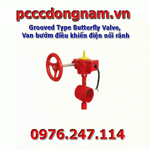 Grooved Type Butterfly Valve, Van bướm điều khiển điện nối rãnh