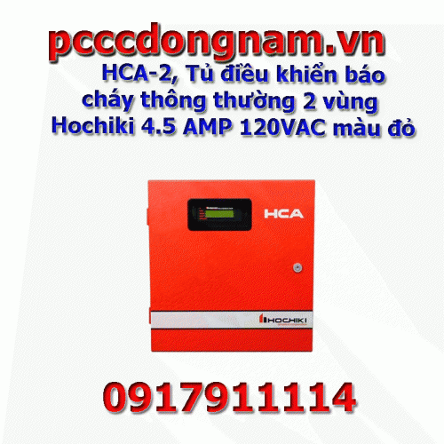 HCA-2, Tủ điều khiển báo cháy thông thường 2 vùng Hochiki 4.5 AMP 120VAC màu đỏ