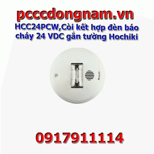 HCC24PCW,chuông kết hợp đèn báo cháy 24 VDC gắn tường Hochiki