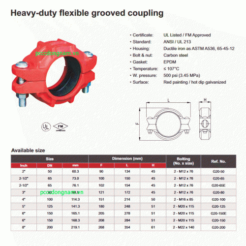 Heavy-duty flexible grooved coupling