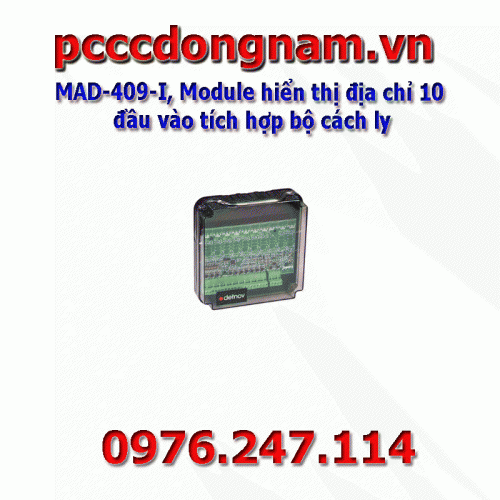 MAD-409-I, 10-input addressable display module with built-in isolator