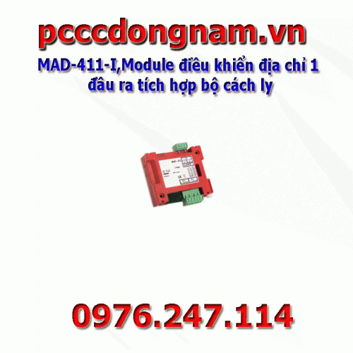 MAD-411-I, 1 output addressable control module with built-in isolator