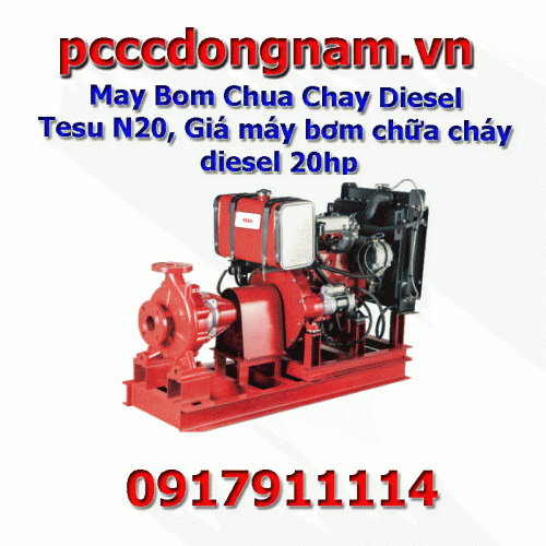 May bơm chua chay Diesel Tesu N20, Price of diesel fire pump 20hp