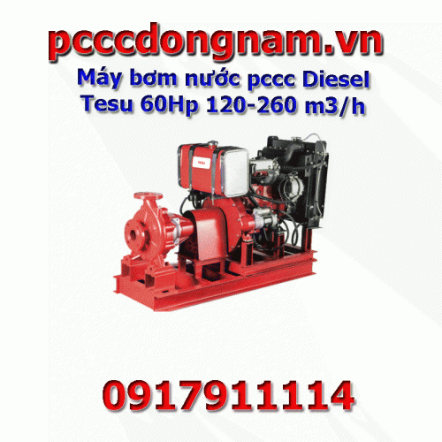 Máy bơm nước pccc Diesel Tesu 60Hp 120-260 m3 h