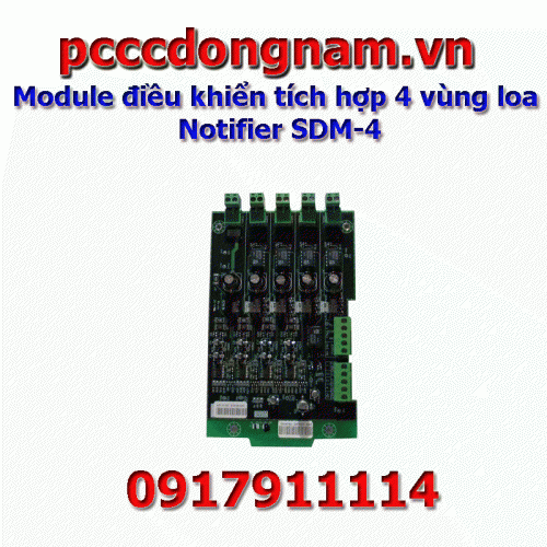 Module điều khiển tích hợp 4 vùng loa Notifier SDM-4