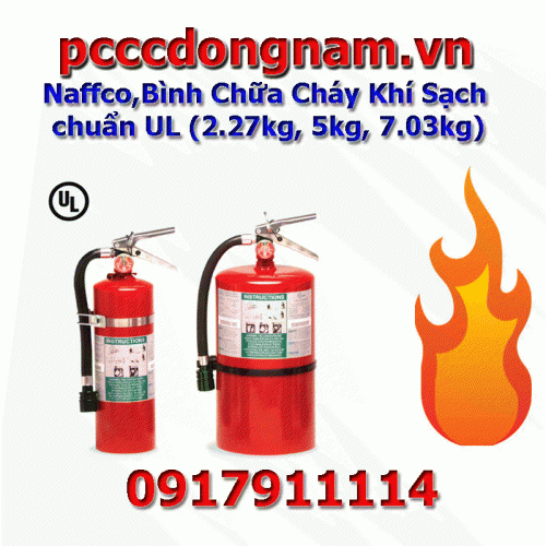 Naffco, UL Standard Clean Gas Fire Extinguisher 2.27kg, 5kg, 7.03kg