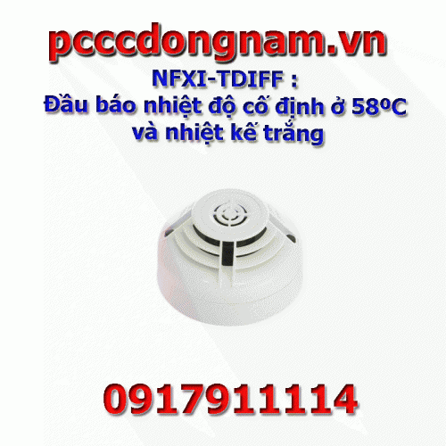 NFXI-TDIFF,Đầu báo nhiệt độ cố định 58ºC và nhiệt kế trắng