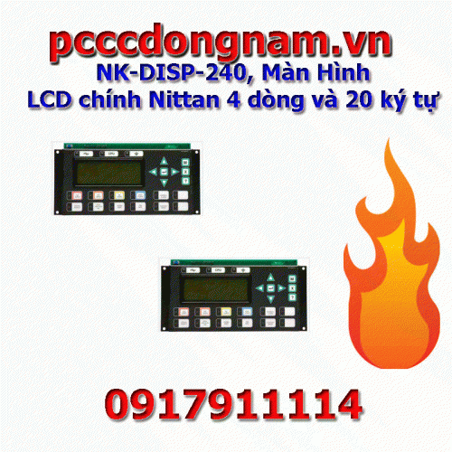 NK-DISP-240,Màn Hình LCD chính Nittan 4 dòng và 20 ký tự,Thiết bị báo cháy tphcm