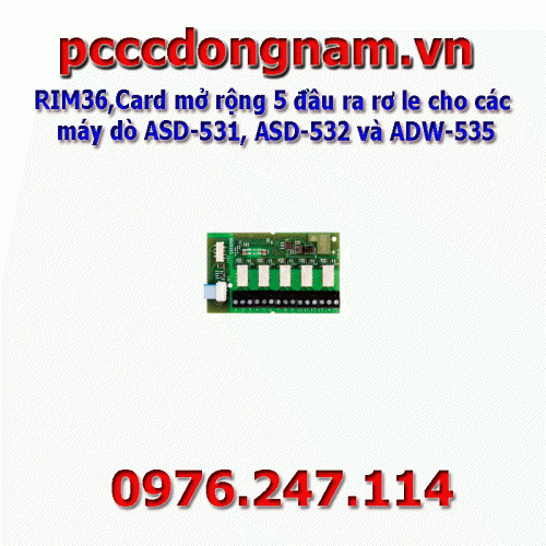 RIM36, 5 relay output expansion card for ASD-531, ASD-532 and ADW-535 detectors