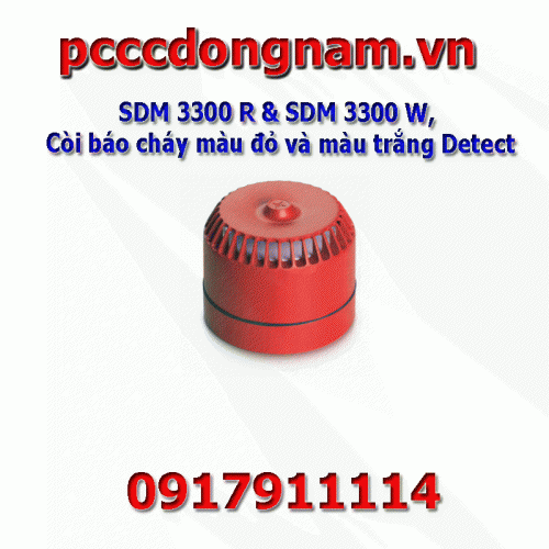 SDM 3300 R và SDM 3300 W Còi báo cháy màu đỏ và màu trắng Detect