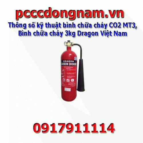 Thông số kỹ thuật bình chữa cháy CO2 MT3