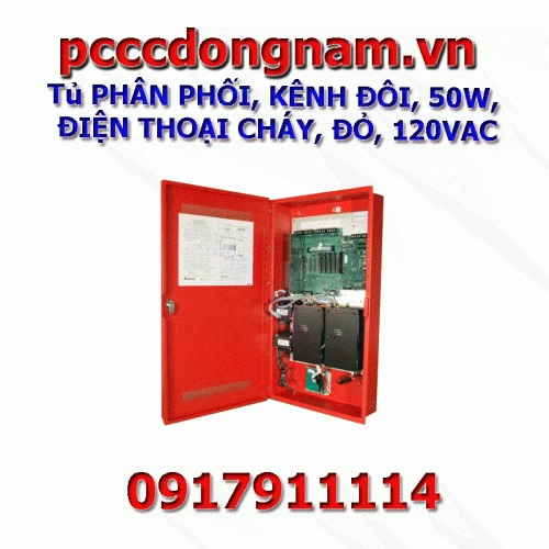 Tủ PHÂN PHỐI, KÊNH ĐÔI, 50W, ĐIỆN THOẠI CHÁY, ĐỎ, 120VAC