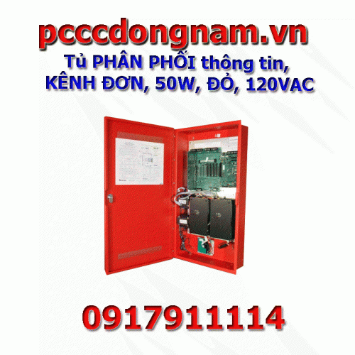 Tủ PHÂN PHỐI thông tin, KÊNH ĐƠN, 50W, ĐỎ, 120VAC