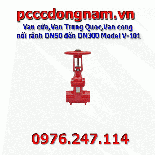 Van cửa,Van Trung Quoc,Van cong nối rãnh DN50 đến DN300 Model V-101