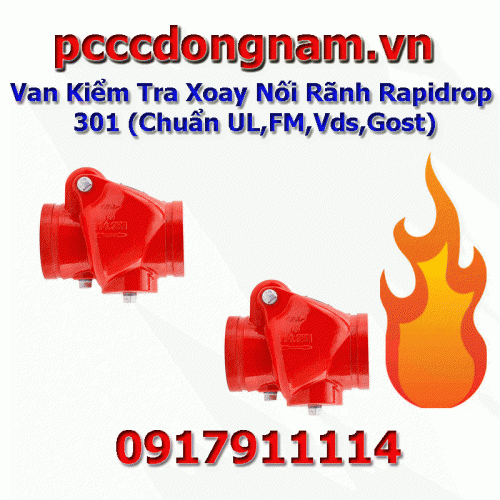 Van Kiểm Tra Xoay Nối Rãnh Rapidrop 301 Chuẩn FM, LPCB and VdS Approved, UL Listed