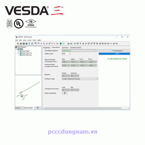 VSW-202,Phần mềm kết nối mạng lưới đường ống ASPIRE cho đầu báo khói hút VESDA