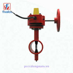 1352, Van bướm điều khiển bằng điện Fivalco nối rãnh tay quay