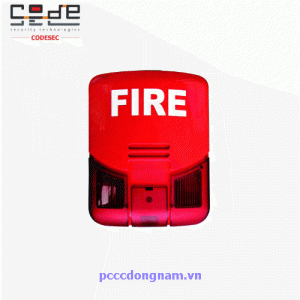 Còi báo cháy ngoài trời SO240R với Flasher, Báo cháy thường