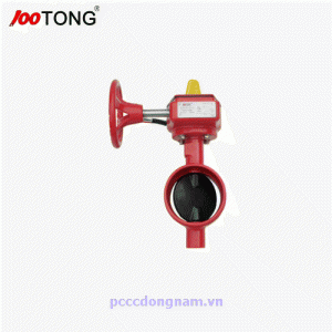 Fire Extinguisher , 100Tong V-201 Grooved Hand Crank Butterfly Valve