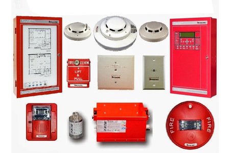 Service of providing equipment, fire protection system, security system
