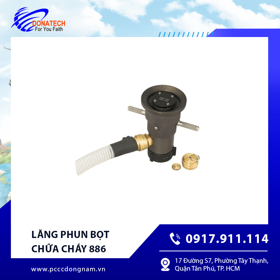Lăng phun bọt chữa cháy thiết kế gọn, kết cấu chắc chắn.