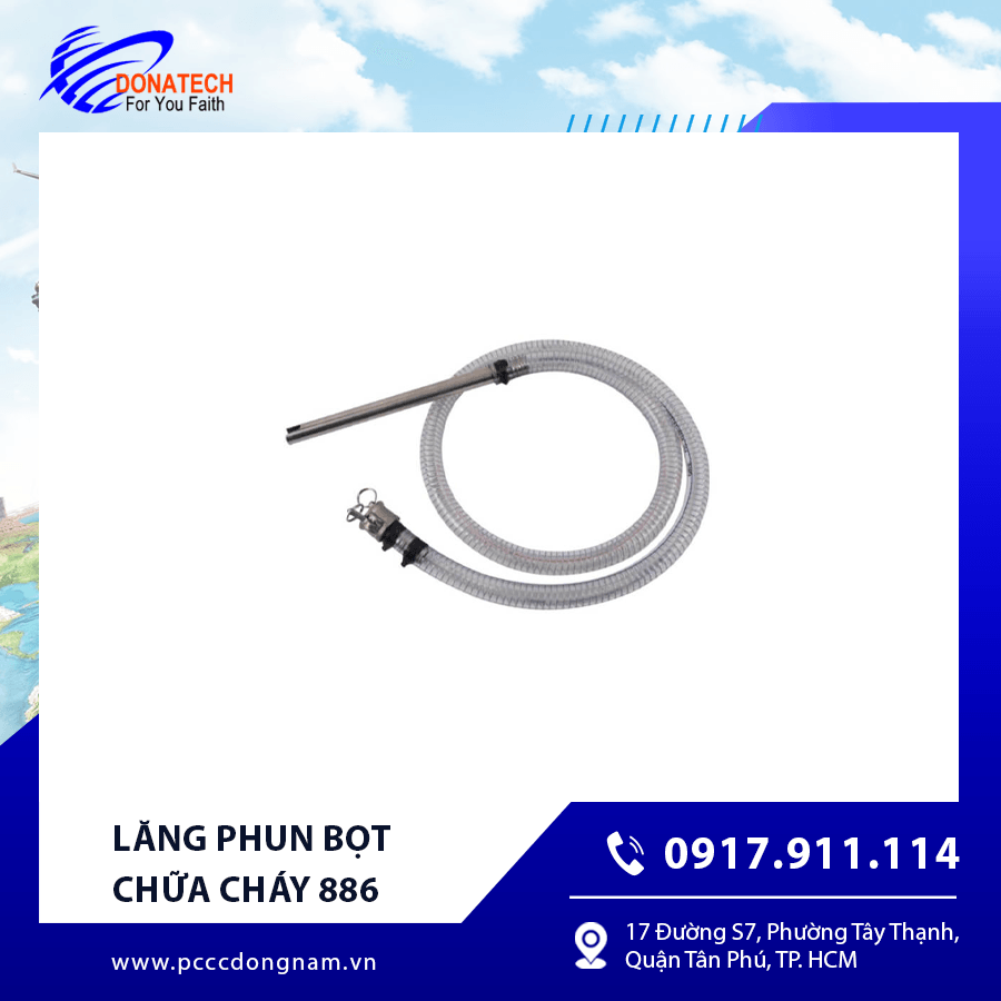 Lăng phun bọt chữa cháy tiêu chuẩn PCCC, kiểu dáng công nghiệp.