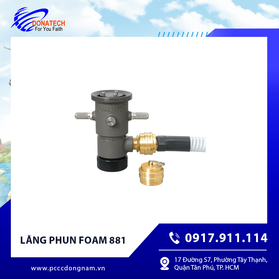 Lăng phun foam thiết kế gọn, kết cấu chắc chắn.