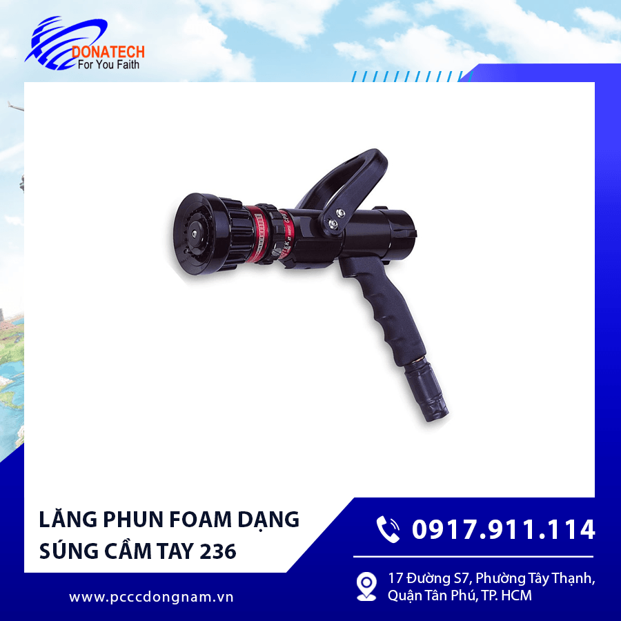 Hình ảnh lăng phun foam dạng súng cầm tay kiểu dáng gọn, kết cấu bền bỉ.
