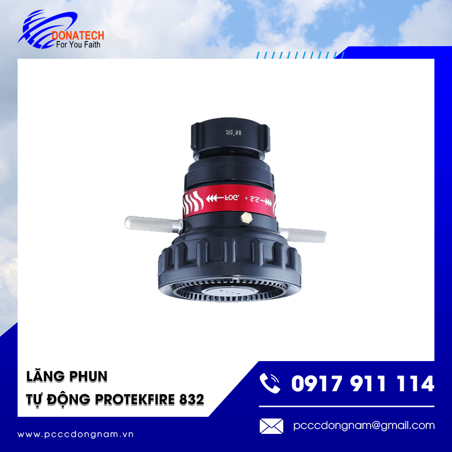 Cận cảnh lăng phun tự động Protekfire 832 thiết kế chắc chắn