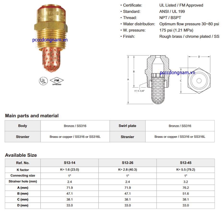 Đầu Phun Hở định hướng (tốc độ cao)