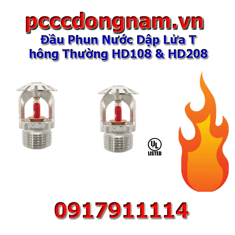 Thiết bị pccc HD Fire Ấn Độ, Đầu Phun Nước Dập Lửa Thông Thường HD108 & HD208 Thiết bị pccc HD Fire Ấn Độ, Đầu Phun Nước Dập Lửa Thông Thường HD108 & HD208