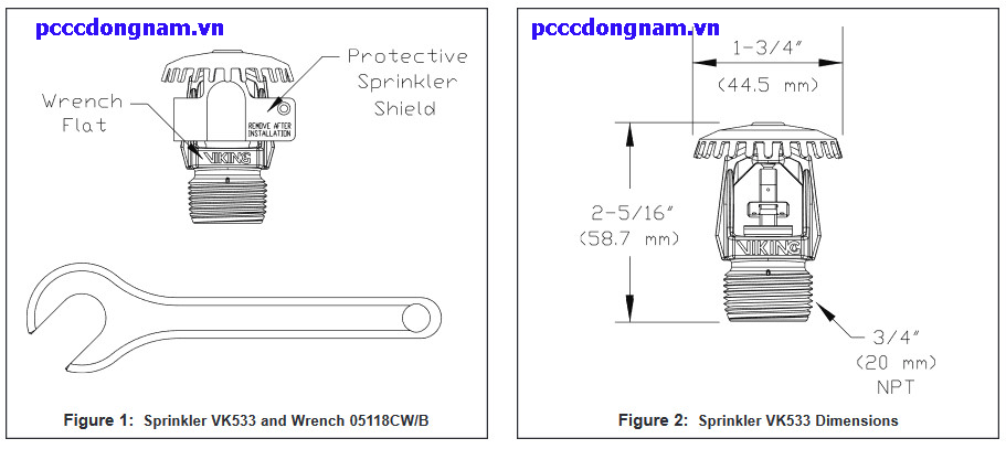 Đầu Phun Storage Sprinkler Viking VK533