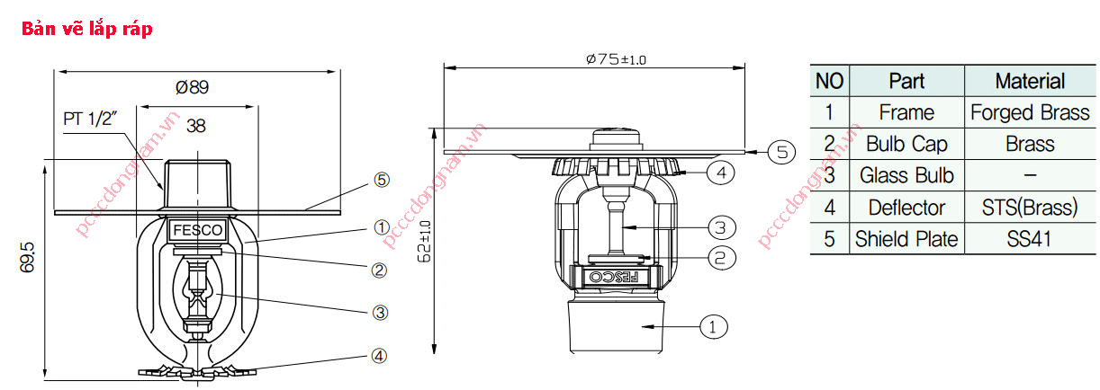 Đầu phun Sprinkler FH221-TIR (FH211-TIR)
