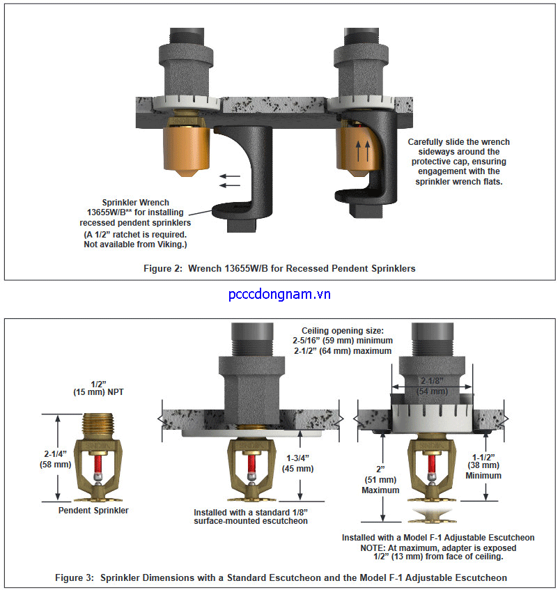 Đầu phun Viking VK023 phản ứng tiêu chuẩn áp suất cao