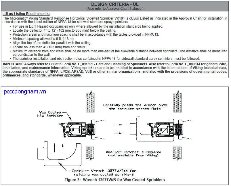 Đầu phun hướng ngang Viking VK104