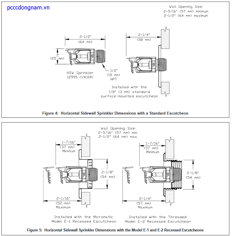 Đầu phun hướng ngang Viking VK104