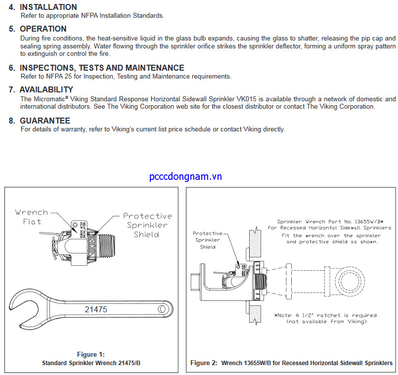 Đầu phun ngang VK015 phản ứng tiêu chuẩn Micromatic (K2.8)