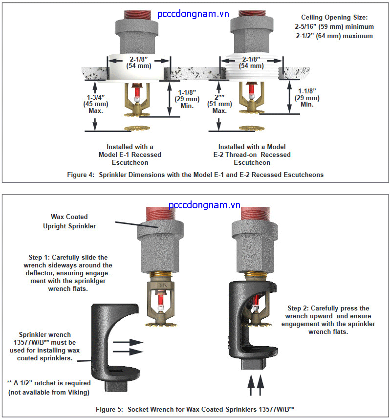 Đầu phun phản ứng tiêu chuẩn độc lập Viking VK004