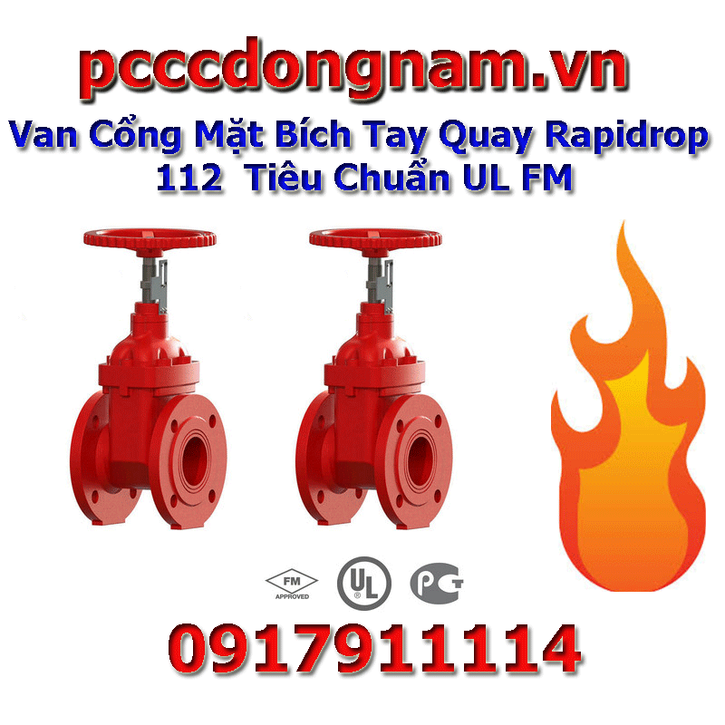 Van Cổng Mặt Bích Tay Quay Rapidrop 112 (Tiêu Chuẩn UL FM)