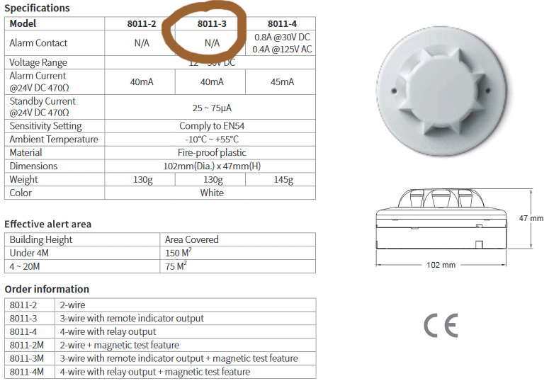 Đầu Báo Nhiệt Quang 8011-3 (Đầu Báo Khói Horing)