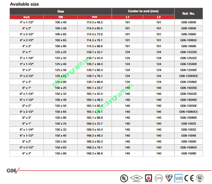 Grooved reducing tee with threaded branch