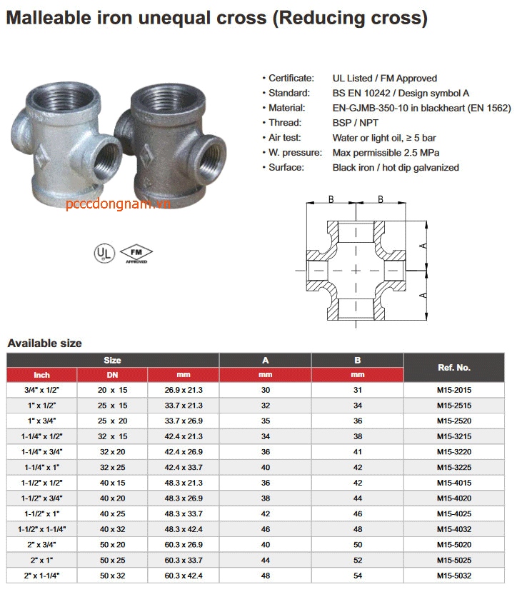 Phụ kiện đường ống co chữ thập