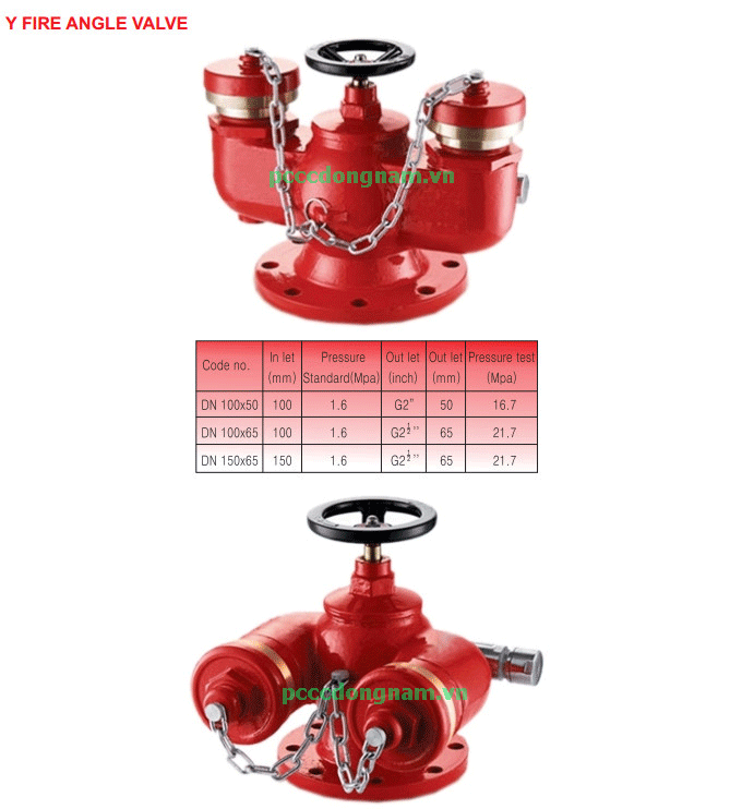 Họng tiếp nước, Y FIRE ANGLE VALVE