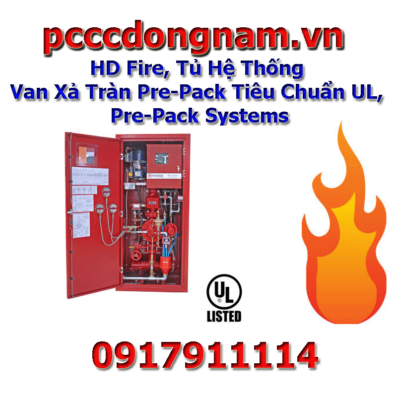 HD Fire, Tủ Hệ Thống Van Xả Tràn Pre-Pack Tiêu Chuẩn UL, Pre-Pack Systems